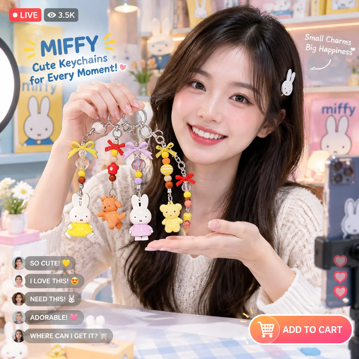 MIFFY Peluş Anahtarlık, Tavşan - Fashion Backpack Women incelemesi ve fiyatı